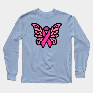 Breast Cancer Awareness Butterfly Long Sleeve T-Shirt